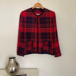 Vintage Size 10 Petite 80s Liz Claiborne Plaid Jacket  Collection